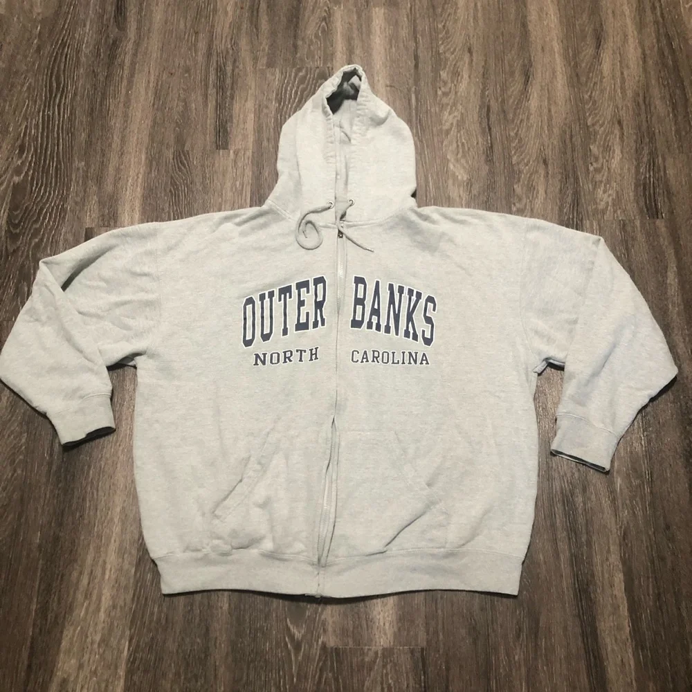 Pacific & Co. Outer Banks North Carolina Full Zip Hoodie Gray 2X-Large
